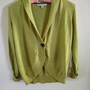 Women's CAbi Avocado Green Hooded Sweater Size Med